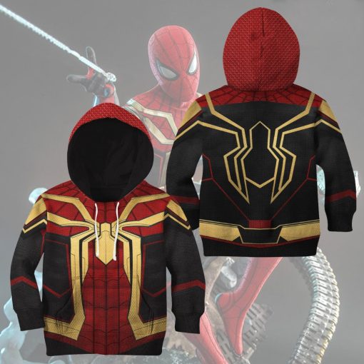 9Heritages 3D Mrvl Spider Superhero Red And Golden Suit Custom Kid Tshirt Hoodie Apparel