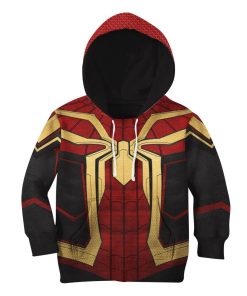 9Heritages 3D Mrvl Spider Superhero Red And Golden Suit Custom Kid Tshirt Hoodie Apparel