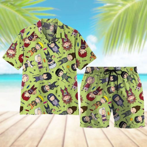 9Heritages 3D Anime Naruto Chibi Characters Hawaii Shirt