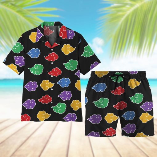 9Heritages 3D Anime Naruto Shippuden Akatsuki Colorful Pattern Hawaii Shirt