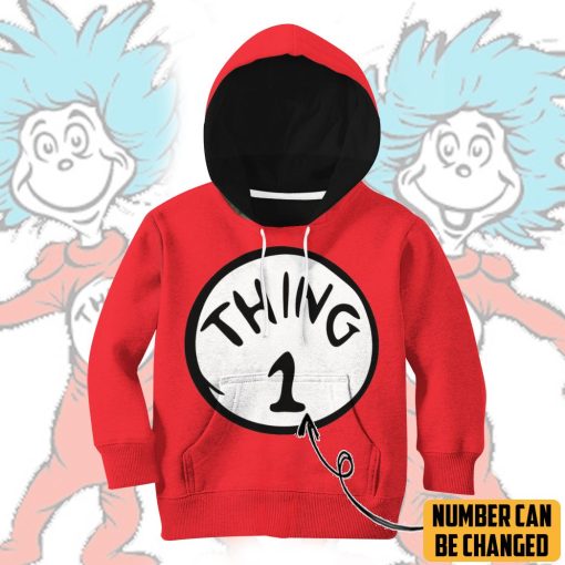 9Heritages 3D Thing 1 Custom Number Kid Tshirt Hoodie Apparel