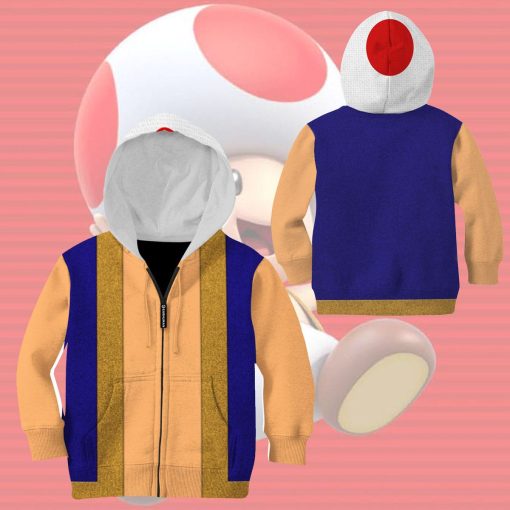 9Heritages 3D Toad Mario Custom Kid Hoodie