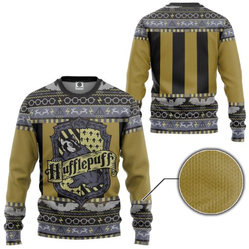 9Heritages 3D H.P Hufflepuff Ugly Christmas Ver 3 Custom Ugly Sweater