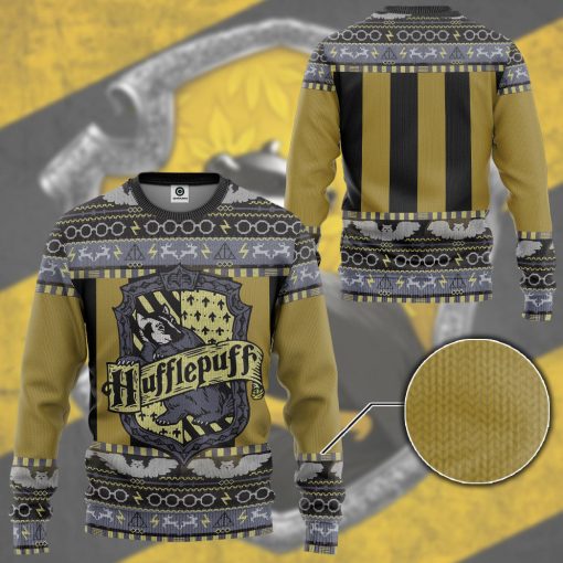 9Heritages 3D H.P Hufflepuff Ugly Christmas Ver 3 Custom Ugly Sweater