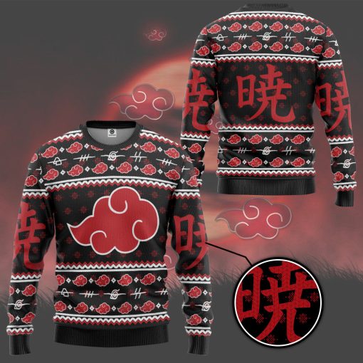 9Heritages 3D Akatsuki Ugly Christmas Anime Custom Ugly Sweater