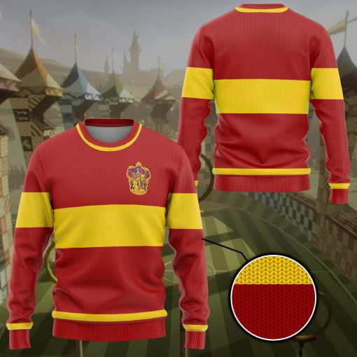 9Heritages 3D H.P Gryffindor Quidditch Custom Ugly Sweater
