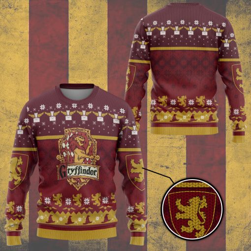 9Heritages 3D H.P Gryffindor Ugly Christmas Ver 1 Custom Ugly Sweater