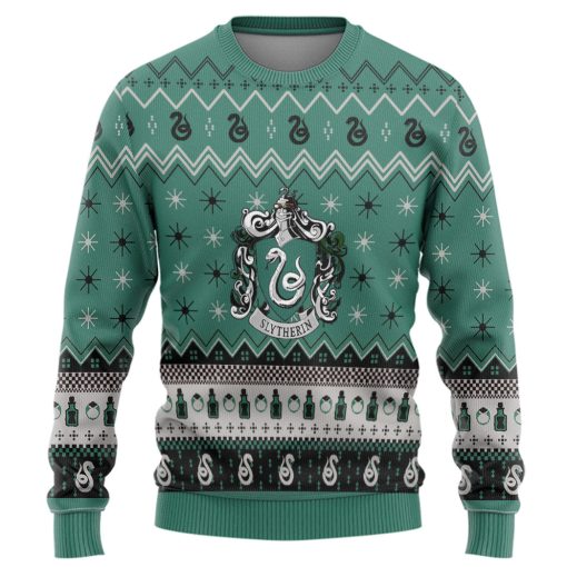 9Heritages 3D H.P Slytherin Holiday Ugly Christmas Custom Ugly Sweater