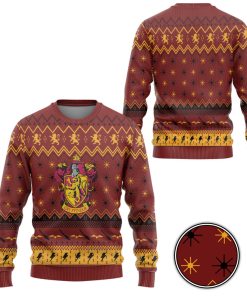 9Heritages 3D H.P Gryffindor Holiday Ugly Christmas Custom Ugly Sweater