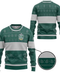 9Heritages 3D H.P Slytherin Ugly Christmas Edition Custom Ugly Sweater