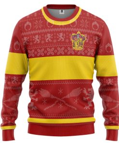 9Heritages 3D H.P Gryffindor Ugly Christmas Edition Custom Ugly Sweater