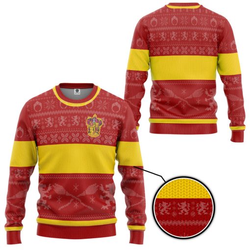9Heritages 3D H.P Gryffindor Ugly Christmas Edition Custom Ugly Sweater