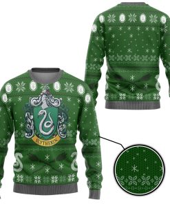 9Heritages 3D H.P Slytherin Ugly Christmas Ver 2 Custom Ugly Sweater