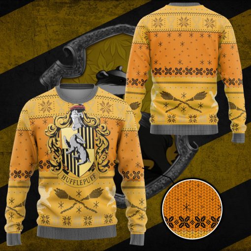 9Heritages 3D H.P Hufflepuff Ugly Christmas Ver 2 Custom Ugly Sweater