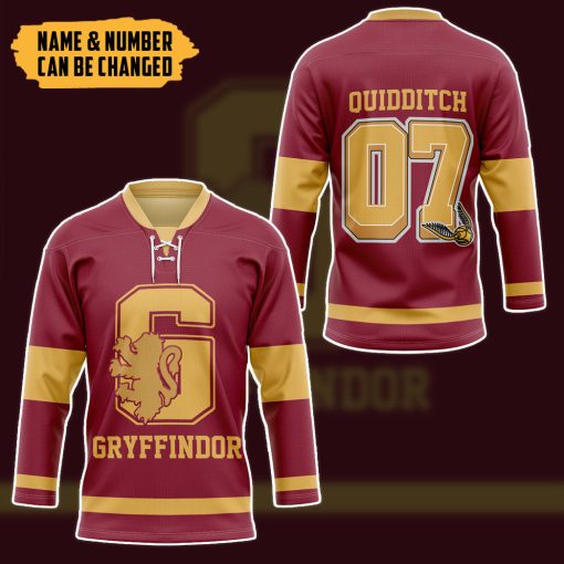 9Heritages 3D H.P Gryffindor House Custom Name Custom Number Hockey Jersey