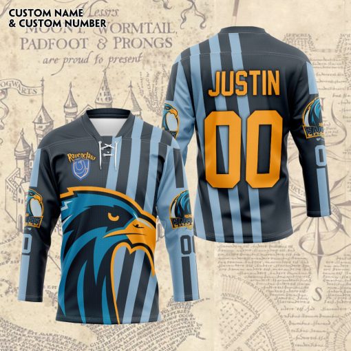 9Heritages 3D H.P Ravenclaw Eagles Quidditch Team Custom Name Custom Number Hockey Jersey