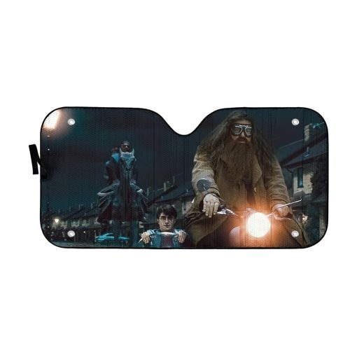 9Heritages 3D H.P Hagrid Driving Motorbike Custom Car Sunshade