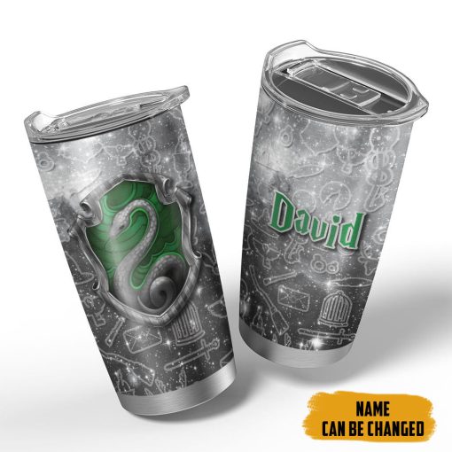 9Heritages 3D H.P The Slytherin Custom Name Tumbler