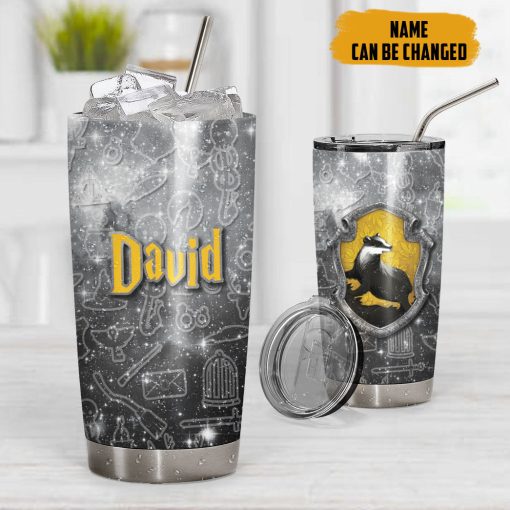 9Heritages 3D H.P The Hufflepuff Custom Name Tumbler