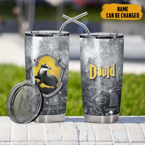 9Heritages 3D H.P The Hufflepuff Custom Name Tumbler