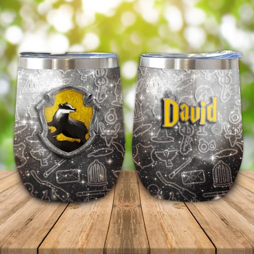 9Heritages 3D H.P The Hufflepuff Custom Name Tumbler