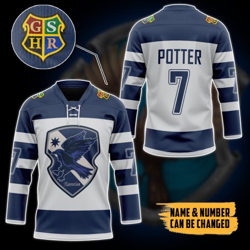 9Heritages 3D H.P Hogwarts Ravenclaw Custom Name Custom Number Hockey Jersey