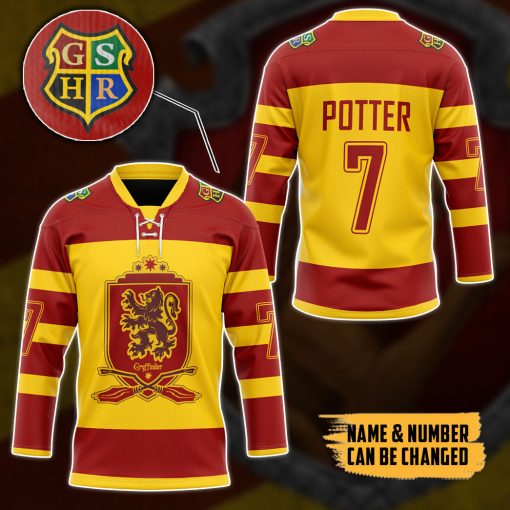 9Heritages 3D H.P Hogwarts Gryffindor Custom Name Custom Number Hockey Jersey