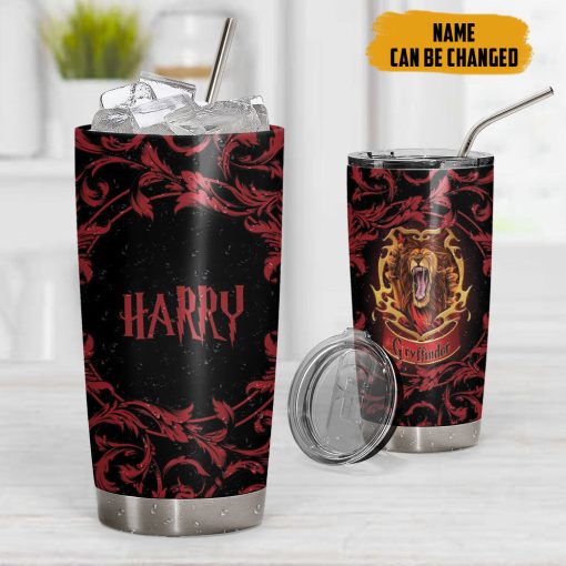 9Heritages 3D H.P Brave Like A Gryffindor Custom Name Tumbler