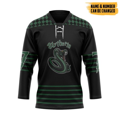 9Heritages 3D H.P Hogwart Slytherin Custom Name Custom Number Hockey Jersey