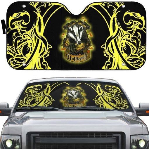 9Heritages 3D H.P Brave Like A Hufflepuff Custom Sunshade