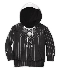 9Heritages 3D Jack Skellington Halloween Cosplay Custom Kid Hoodie Tshirt Apparel