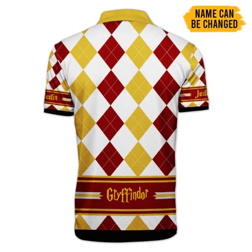 9Heritages 3D H.P Gryffindor Custom Name Polo Shirt