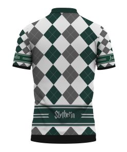9Heritages 3D H.P Slytherin Custom Name Polo Shirt