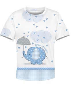 9Heritages cute elephant baby shower Kid Custom Hoodies T-shirt Apparel