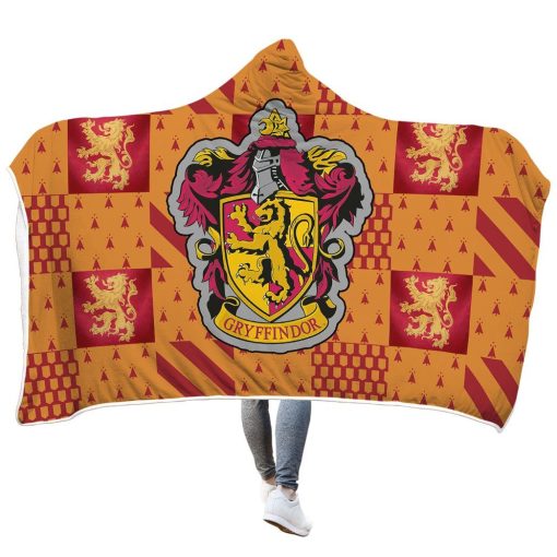 9Heritages 3D H.P Gryffindor Custom Hooded Blanket