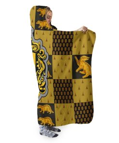 9Heritages 3D H.P Hufflepuff Custom Hooded Blanket