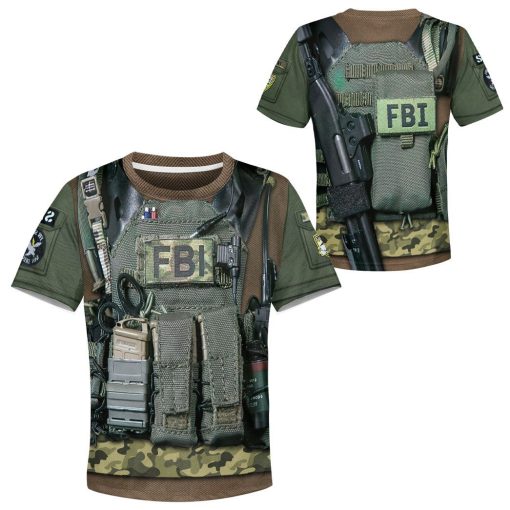 9Heritages 3D Kid FBI Uniform Custom Tshirt Hoodie Apparel