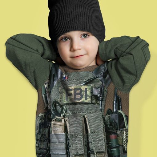 9Heritages 3D Kid FBI Uniform Custom Tshirt Hoodie Apparel