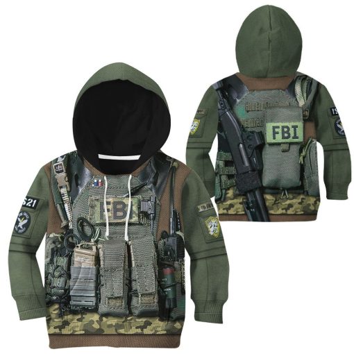 9Heritages 3D Kid FBI Uniform Custom Tshirt Hoodie Apparel