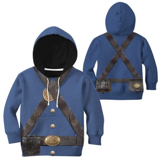 9Heritages 3D Kid US Civil War Union Infantry Uniform Hoodie Apparel