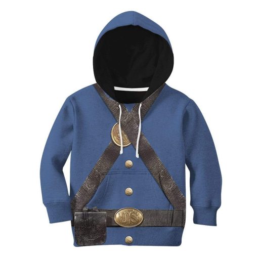 9Heritages 3D Kid US Civil War Union Infantry Uniform Hoodie Apparel