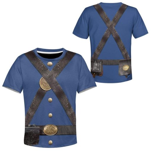 9Heritages 3D Kid US Civil War Union Infantry Uniform T-Shirts Apparel