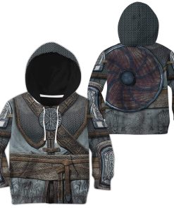 9Heritages 3D Kid Viking Armor Hoodie Apparel