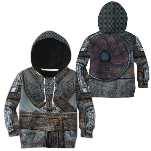 9Heritages 3D Kid Viking Armor Hoodie Apparel