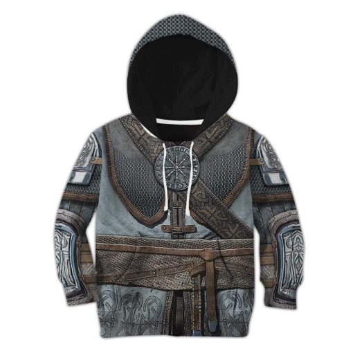 9Heritages 3D Kid Viking Armor Hoodie Apparel