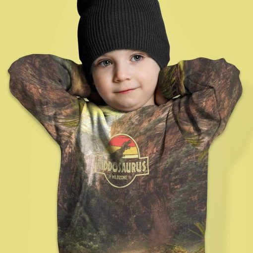 9Heritages 3D Kiddosaurus Wild Zone Custom Kid Hoodie Apparel