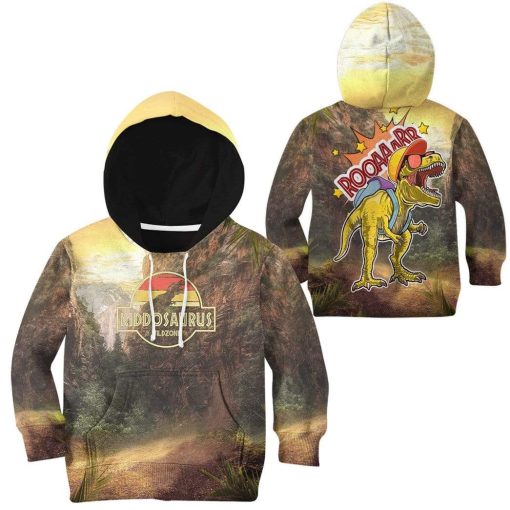 9Heritages 3D Kiddosaurus Wild Zone Custom Kid Hoodie Apparel