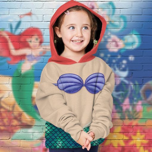 9Heritages 3D Kids Ariel Mermaid Custom Tshirt Hoodie Appreal