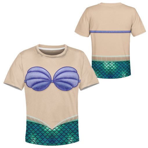 9Heritages 3D Kids Ariel Mermaid Custom Tshirt Hoodie Appreal