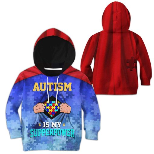 9Heritages 3D Kids Autism Is My Superpower Custom Hoodies Apparel